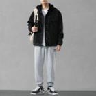 Denim Hooded Jacket / Long-sleeve Printed T-shirt / Applique Jogger Sweatpants