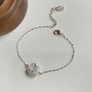 Cat Eye Stone Hoop Bracelet Silver - One Size