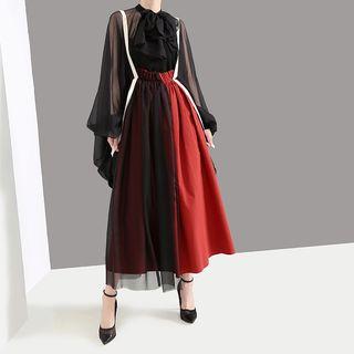 Red Back Strap Semi Skirt Red - One Size