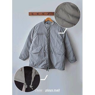 Stand-collar Padded Safari Jacket