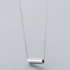 925 Sterling Silver Love Lettering Bar Pendant Necklace Necklace - One Size