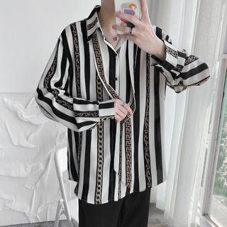 Pinstripe Long Sleeve Oversized Shirt
