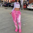 Lettering Tie-dyed Sweatpants