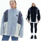 Fleece Colorblock Zip-up Jacket