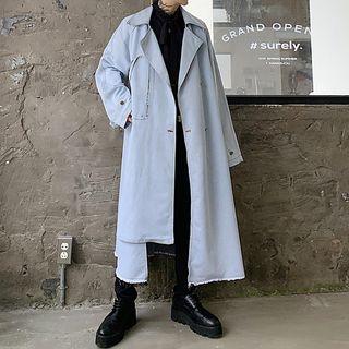Irregular Double-breasted Denim Coat