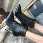 Pointed Lace-up High-heel Ankle Boots