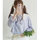 Collared 3/4-sleeve Blouse