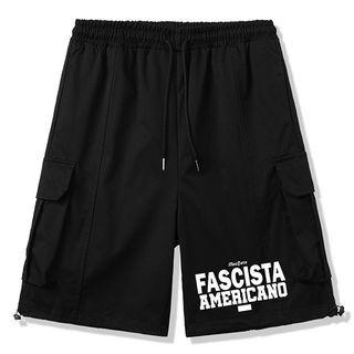 Pocket Lettering Print Sweat Shorts