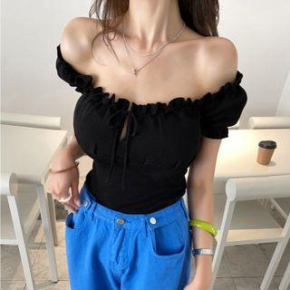 Off-shoulder Slim-fit Cropped Top