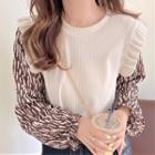 Patterned Ruffled Sweater