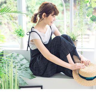 Dotted Print Wide-leg Jumpsuit