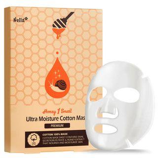 Nella  - Honey 1 Snail Ultra Moisture Cotton Mask Set 5pcs 29g X 5pcs