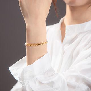 Faux Pearl Leaf Bracelet