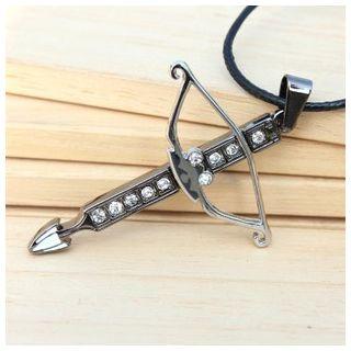 Rhinestone Bow & Arrow Necklace