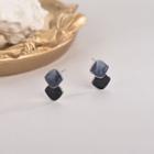 925 Sterling Silver Color Panel Square Stud Earring