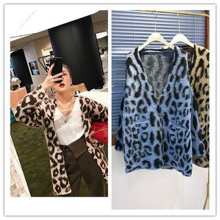 Leopard Pattern Knit Jacket