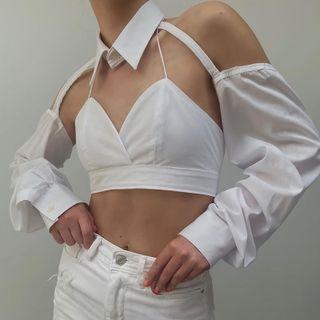 Cut-out Cropped Shirt