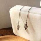 Leaf Alloy Dangle Earring 1 Pair - S925 Silver - Earrings - Silver - One Size