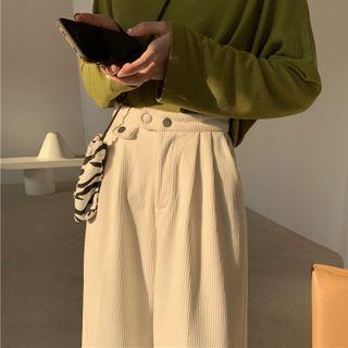 Corduroy High-waist Wide Leg Pants