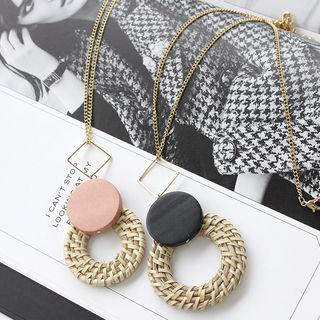 Rattan-pendent Chain Necklace