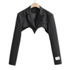 Cropped One-button Lettering Patch Blazer