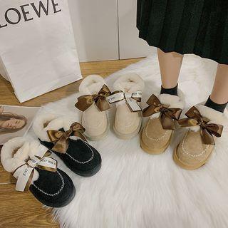 Ribbon Bow Ankle Snow Boots