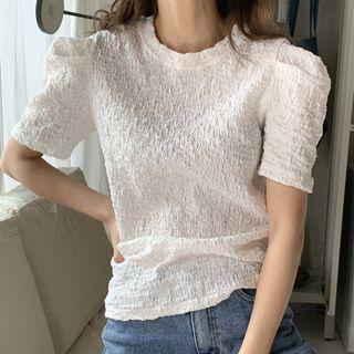 Plain Oversized Ruched Short Sleeve T-shirt