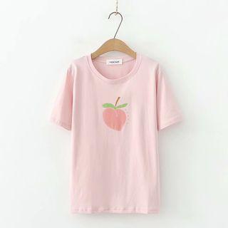 Peach Print Short-sleeve T Shirt
