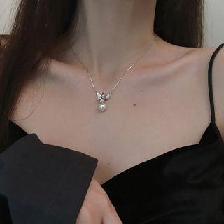 Faux Pearl Necklace 925 Silver - As Shown In Figure - One Size