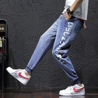 Letter Slim-fit Jeans