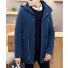 Detachable Hooded Drawstring Waist Jacket