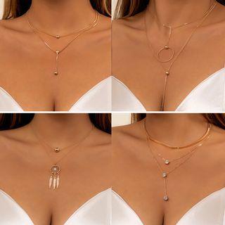Layered Alloy Necklace (various Designs)