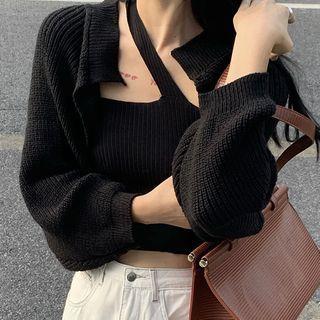 One-shoulder Camisole Top / Cardigan