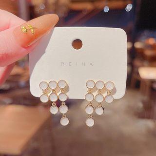Disc Drop Earring E3379 - 1 Pair - Gold - One