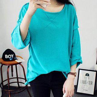 Plain Drop-shoulder Sweatshirt