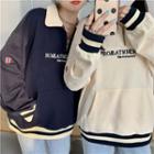 Long-sleeve Lettering Half-zip Sweatshirt