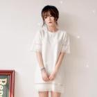 Perforated Short-sleeve Dress