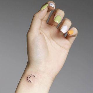 Moon Print Waterproof Temporary Tattoo One Piece - One Size