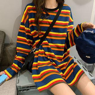 Long-sleeve Striped T-shirt Stripe - Multicolor - One Size
