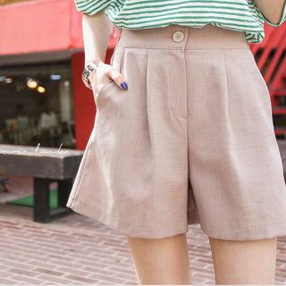 Zip-front Wide-leg Shorts