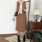 Buttoned Sleeveless Midi Dress Camel - One Size
