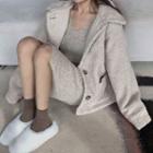 Single Breasted Cropped Jacket Almond - One Size