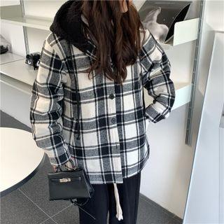 Plaid Jacket Short Edition - Black & White - One Size