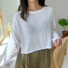 Round Neck Drop-shoulder Knit Top