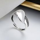 Leaf Sterling Silver Open Ring 466fj - Silver - One Size