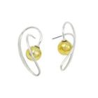 Ball Accent Curve Earrings One Size