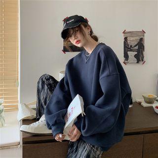Plain Sweatshirt / Tie-dyed Wide Leg Pants