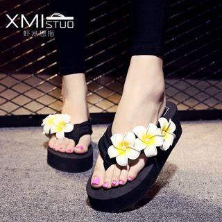 Flower Platform Flip Flops