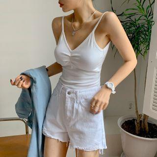Shirred Open-back Camisole Top