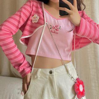 Striped Cropped Light Jacket